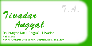 tivadar angyal business card